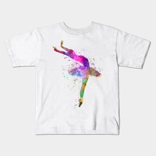 Classical ballet girl in watercolor Kids T-Shirt